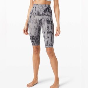 Lululemon align super high rise short game day chrome black multi size 4